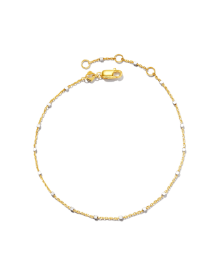 Single Satellite Chain Bracelet in Sterling Silver & 18k Yellow Gold  Vermeil