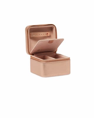 Small Travel Jewelry Case in Rose Gold