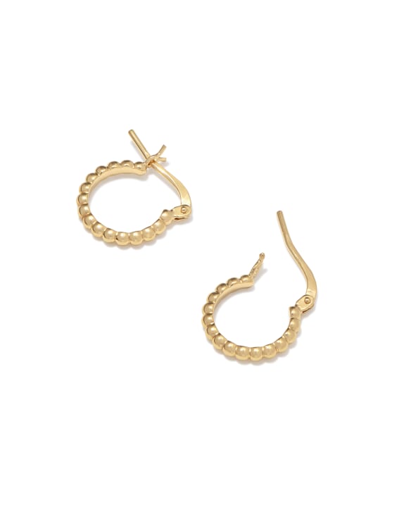 Beaded 13mm Huggie Earrings in 18k Gold Vermeil