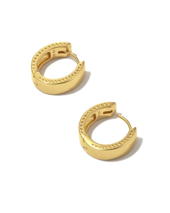 Flat Small 14mm Hoop Earrings in 18k Gold Vermeil