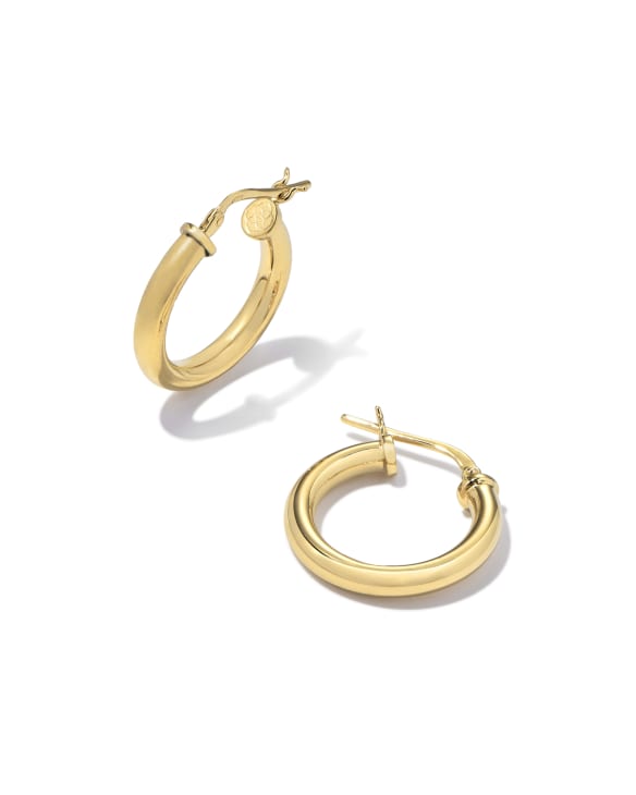 Tube Small 20mm Hoop Earrings in 18k Gold Vermeil