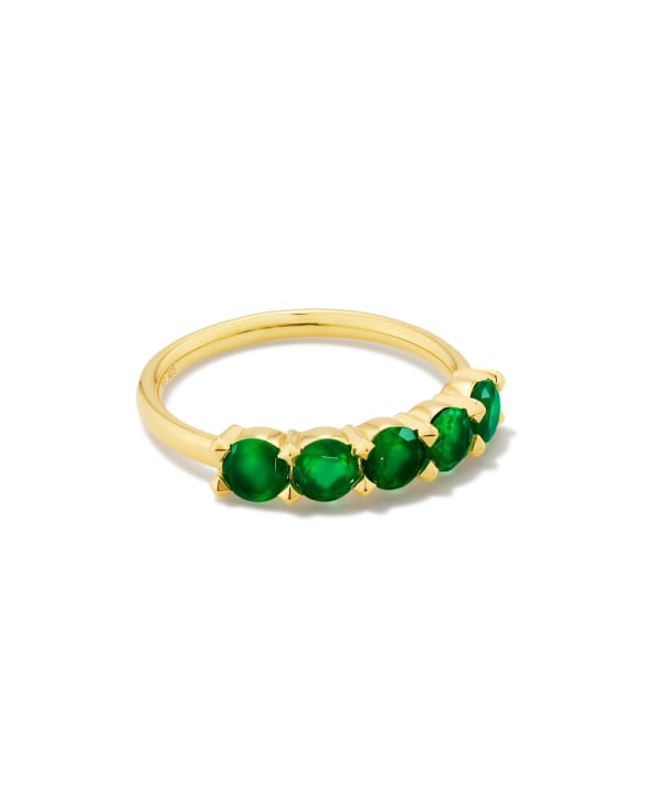 Blakely 18k Gold Vermeil Band Ring in Green Onyx