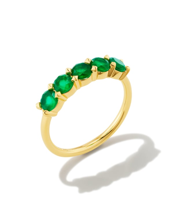 Blakely 18k Gold Vermeil Band Ring in Green Onyx