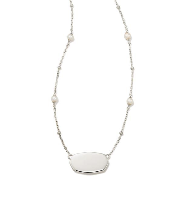 Elisa Pearl Sterling Silver Pendant Necklace in White Pearl