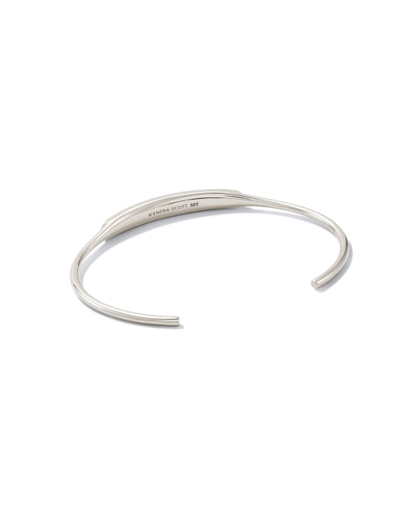 Marisa 14k White Gold Statement Cuff Bracelet in White Diamond