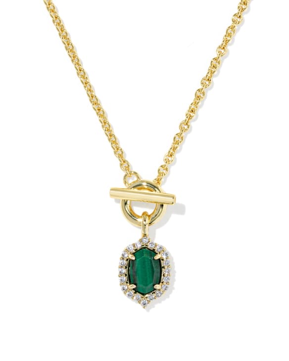 Daphne Crystal Frame Gold Toggle Necklace