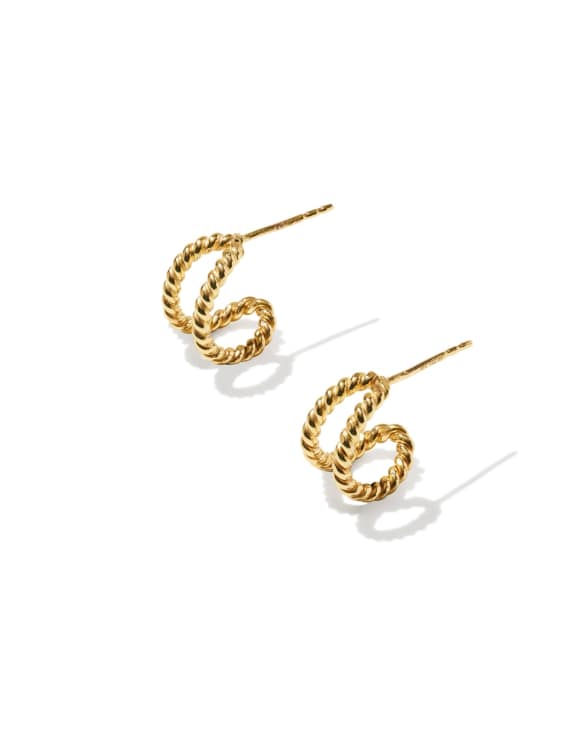 Victoria Twist 14k Gold-Filled Double Huggie Earrings