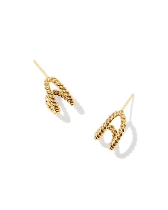 Victoria Twist 14k Gold-Filled Double Huggie Earrings