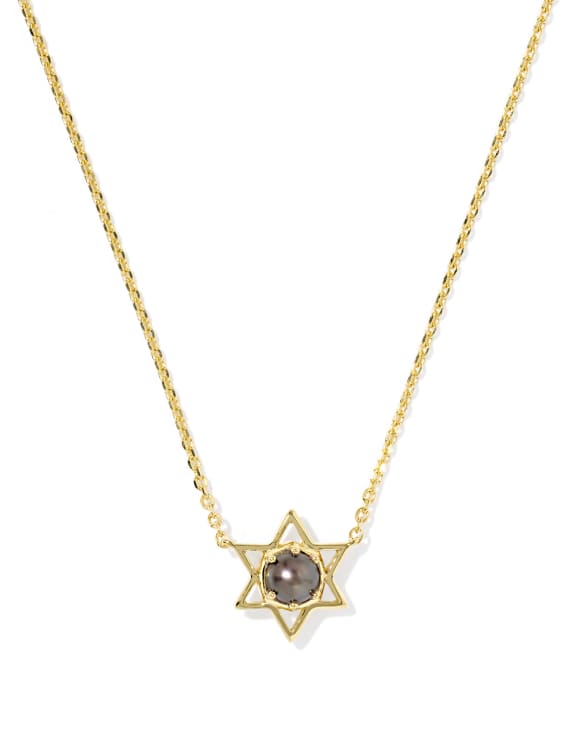 Pearl Star of David 18k Gold Vermeil Short Pendant Necklace&nbsp;