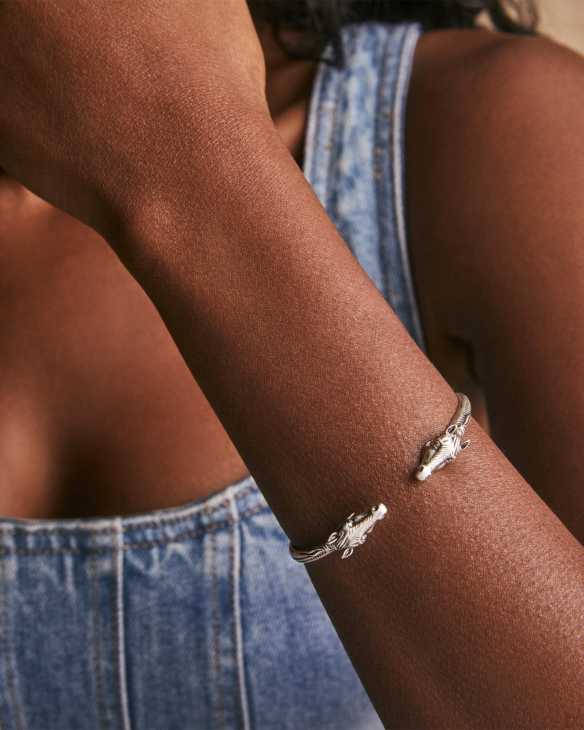 Beau Cuff Bracelet in Vintage Silver