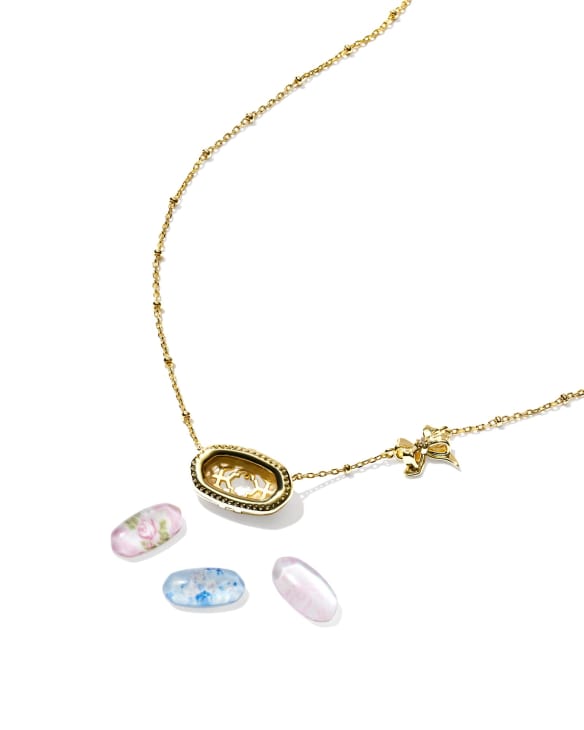 Kendra Scott x LoveShackFancy Elisa Color Bar&reg; Gold Locket Necklace Gift Set