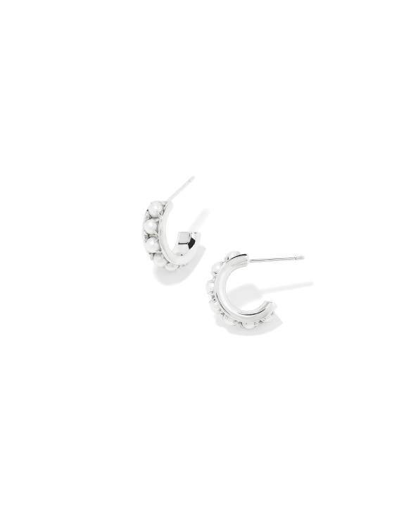 Krista Silver Huggie Earrings in Freshwater Cultured Pearl 