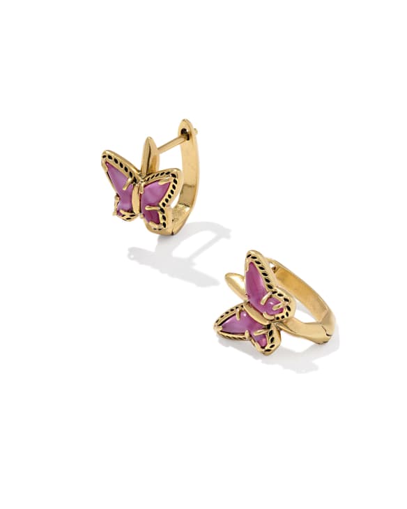 Dolly Parton x Kendra Scott Butterfly Vintage Gold Huggie Earrings