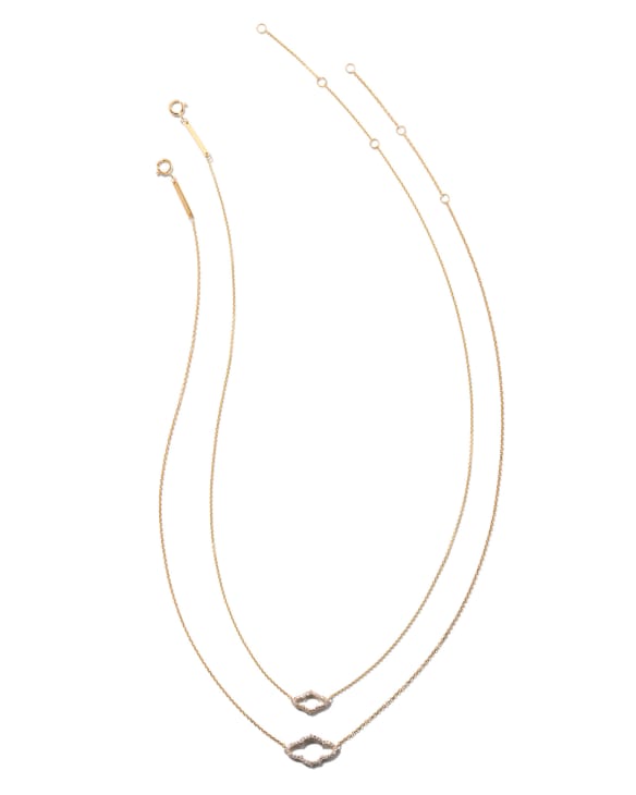 Abbie 14k Yellow Gold Pendant Necklace in White Diamond