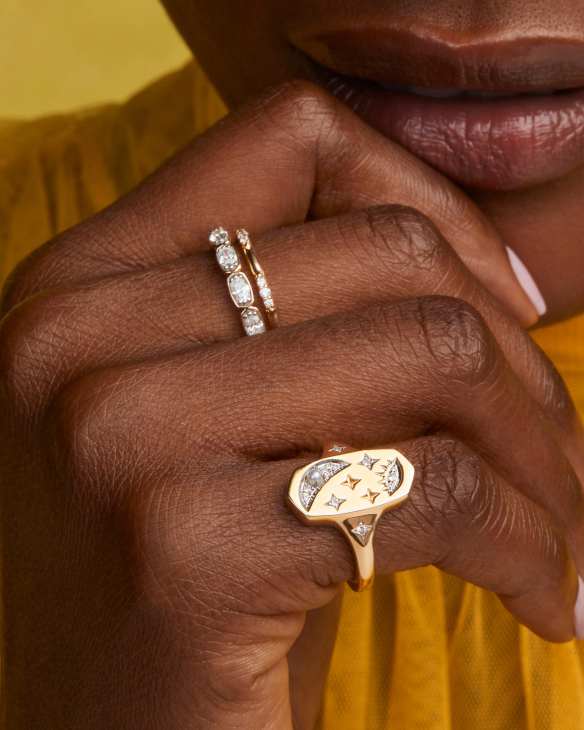 Skye Celestial 18k Yellow Gold Vermeil Cocktail Ring 