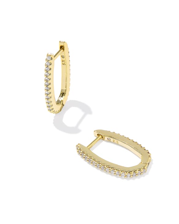 Murphy Pave Gold Huggie Earrings 