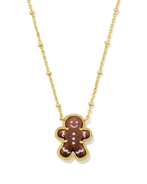 Gingerbread Gold Short Pendant Necklace 
