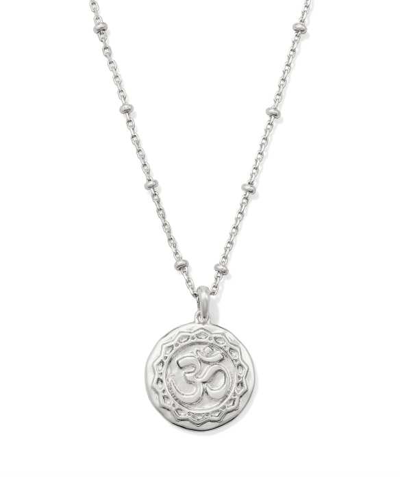 Om Coin Silver Short Pendant Necklace&nbsp;