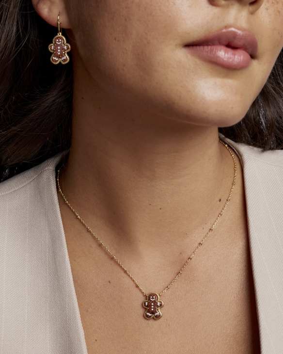 Gingerbread Gold Short Pendant Necklace 