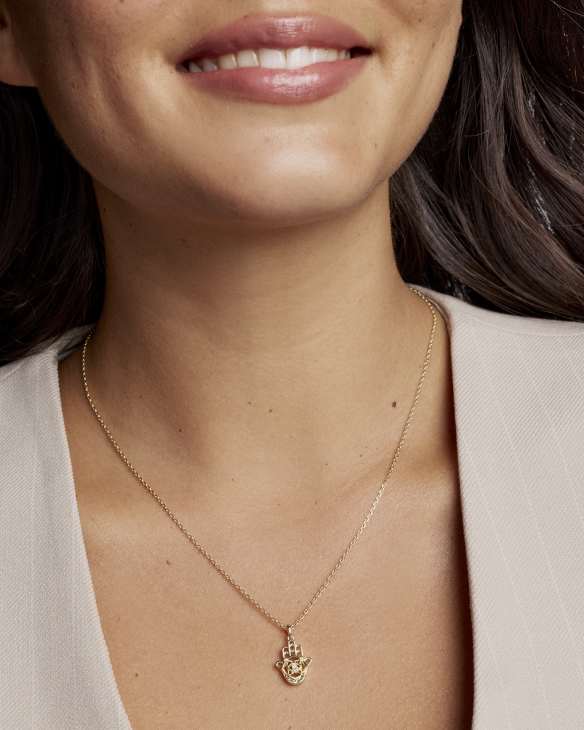 Hamsa Gold Short Pendant Necklace&nbsp;