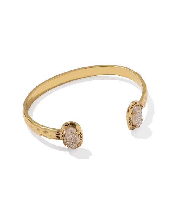 Elton Vintage Gold Etch Frame Cuff Bracelet