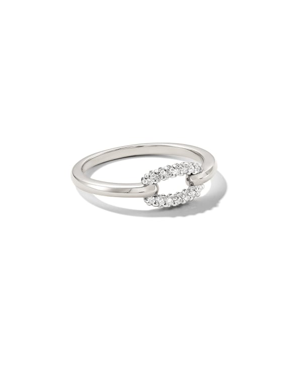 0.15 ct Elisa 14k White Gold Interlocking Band Ring in White Diamond