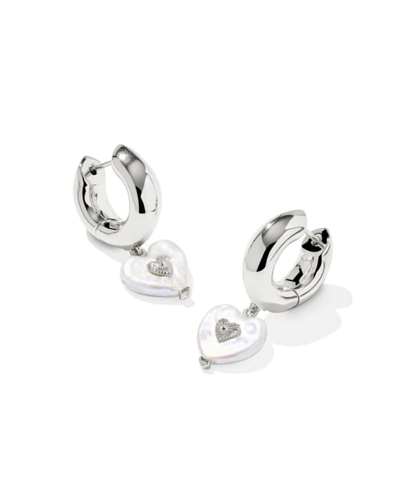 Sasha Heart&nbsp;Silver Huggie&nbsp;Earrings&nbsp;