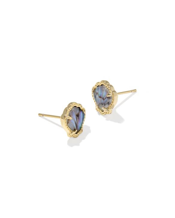 Brynne Shell Gold Stud Earrings 