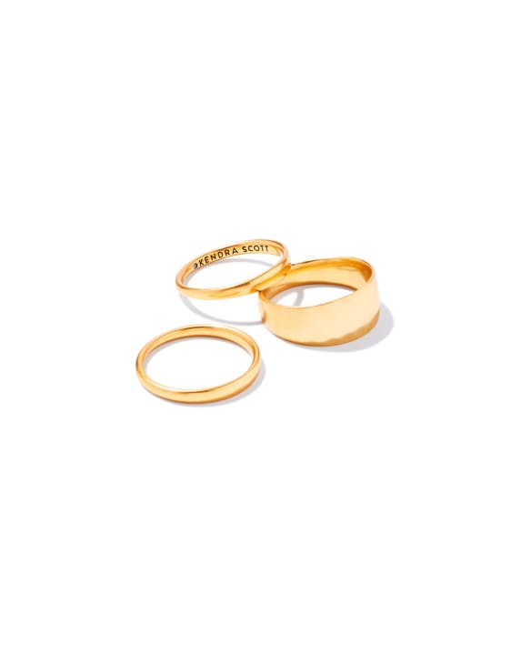 Terra Ring Set of 3 in Vintage Gold