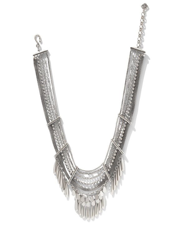 Sydney Statement Necklace in Vintage Silver