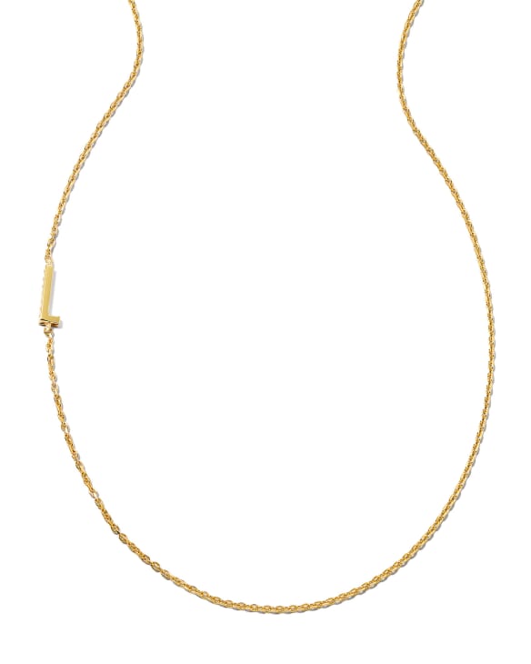 Letter L Inline Initial Necklace in 18k Gold Vermeil