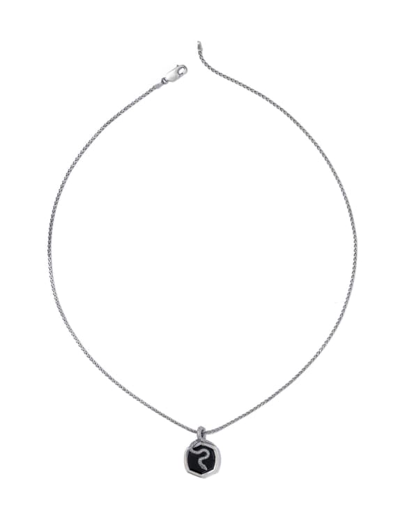 Phoenix&nbsp;Oxidized Sterling Silver&nbsp;Stone Charm Necklace&nbsp;