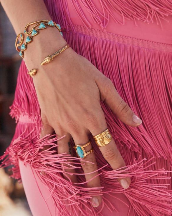 Terra Ring Set of 3 in Vintage Gold