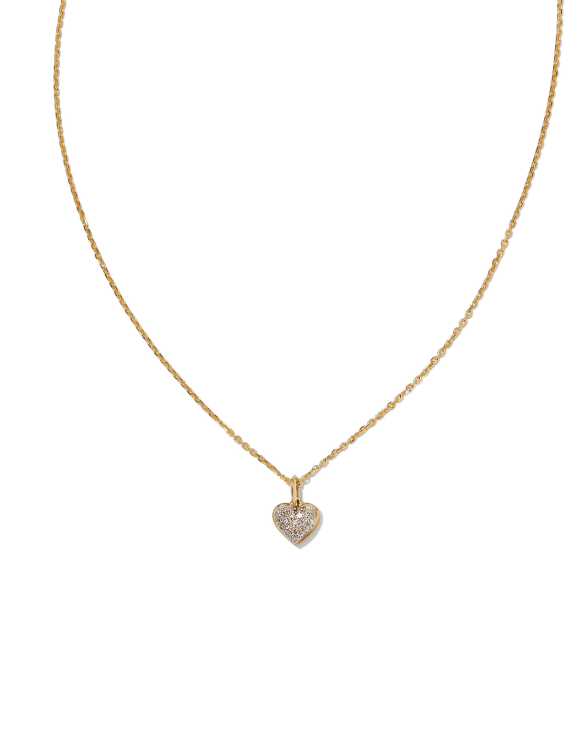 Madeline 14k Yellow Gold Small Pendant Necklace in White Diamond