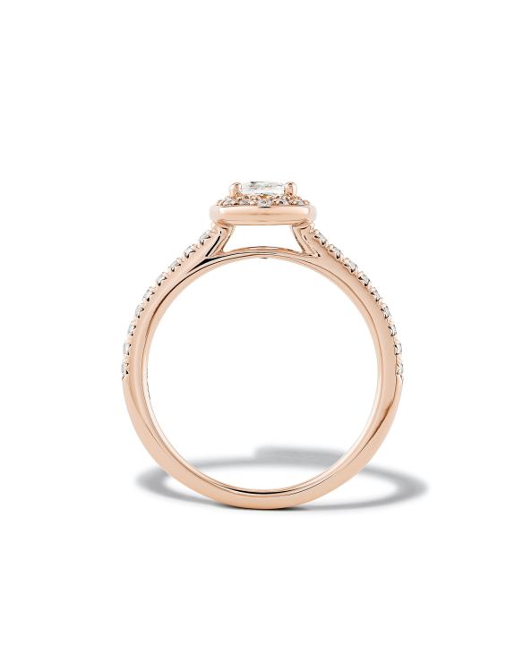 Oval Iconic Halo Engagement Ring in 14k Rose Gold