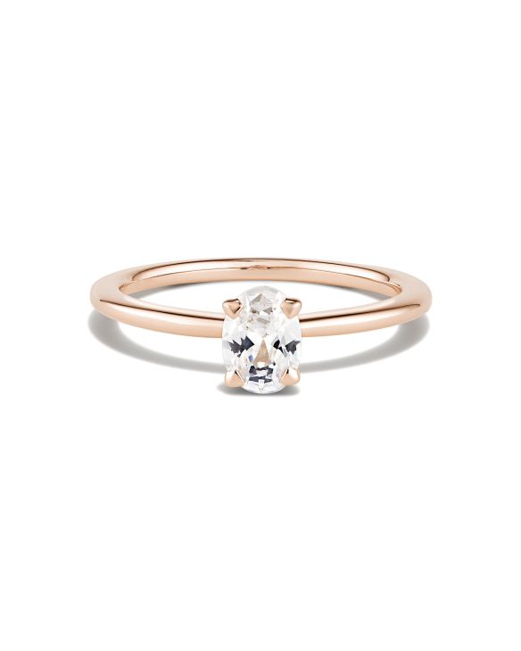 Oval Solitaire Engagement Ring in 14k Rose Gold