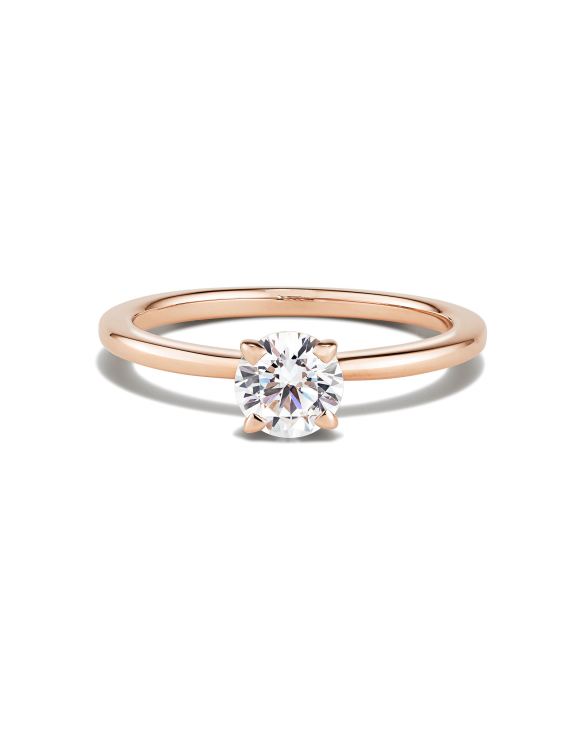 Round Solitaire Engagement Ring in 14k Rose Gold