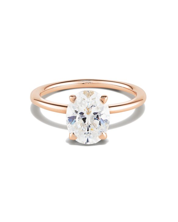 Oval Solitaire Engagement Ring in 14k Rose Gold