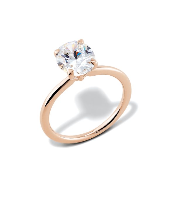 Oval Solitaire Engagement Ring in 14k Rose Gold