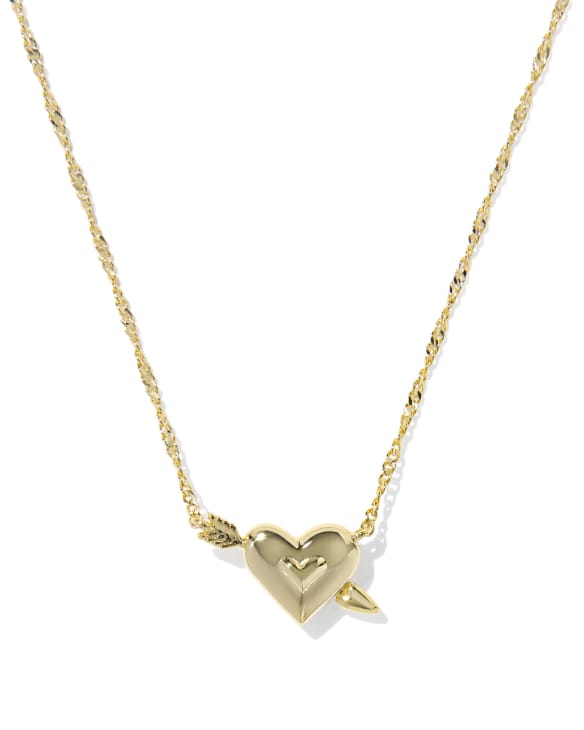 Ari Heart Arrow Gold Short Pendant Necklace&nbsp;