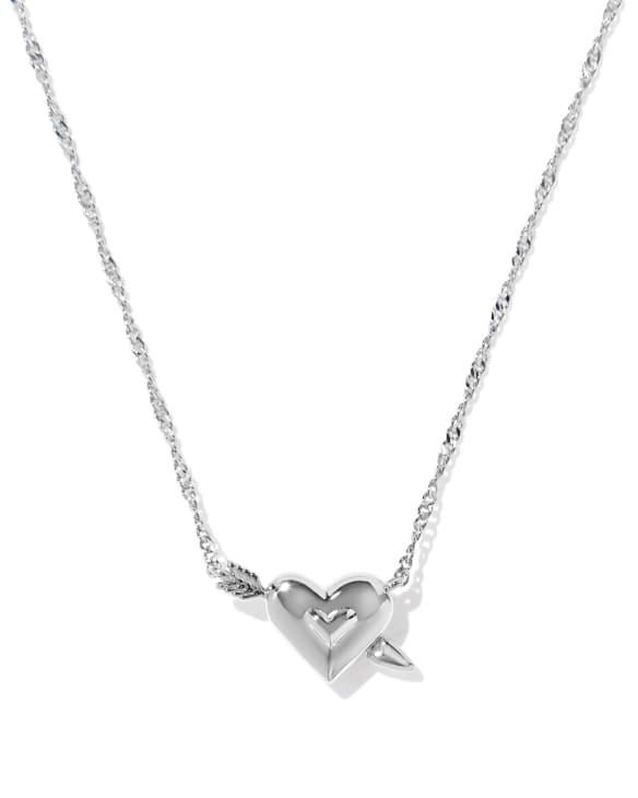 Ari Heart Arrow Silver Short Pendant Necklace&nbsp;
