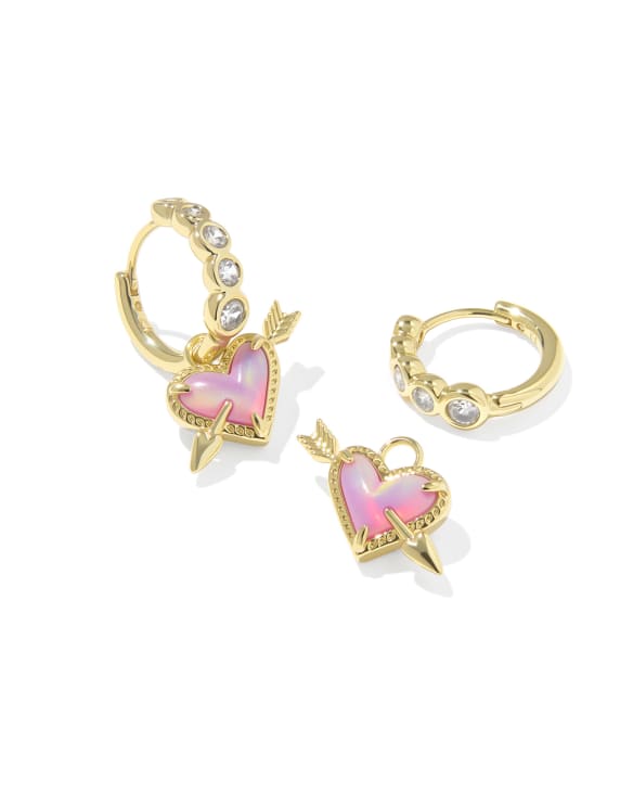Ari Heart Arrow Gold&nbsp;Convertible Huggie&nbsp;Earrings&nbsp;