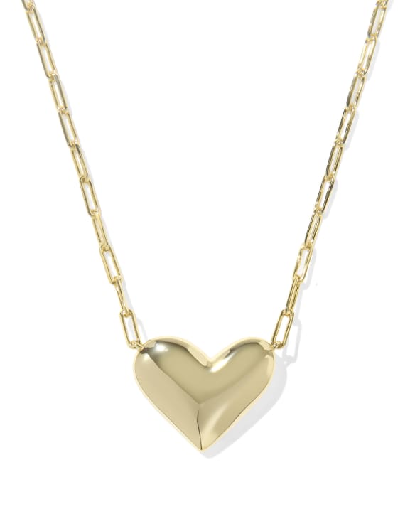 Ari Heart Statement Gold Short Pendant Necklace&nbsp;