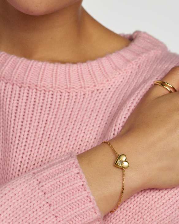 Bold Heirloom&nbsp;Heart&nbsp;18k Yellow Gold Vermeil Bracelet&nbsp;