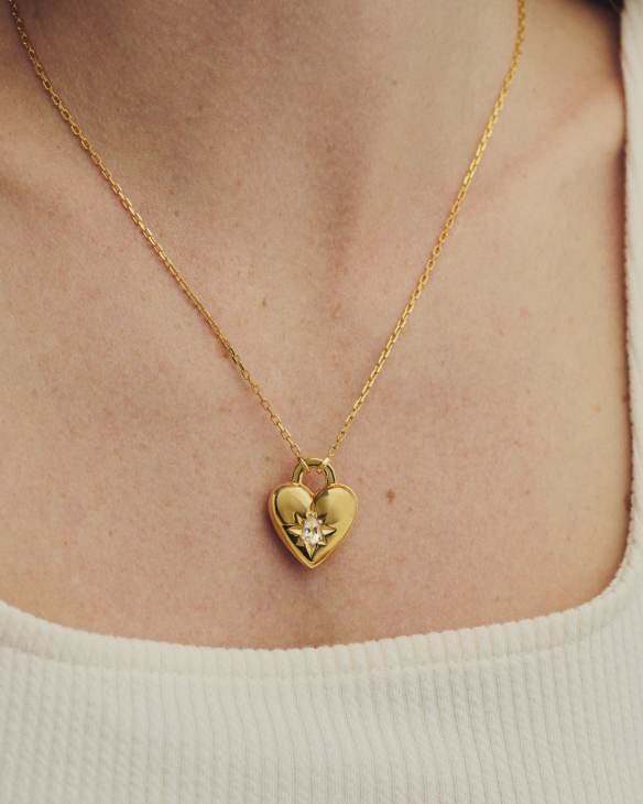 Bold Heirloom Heart 18k Yellow Gold Vermeil Locket Pendant&nbsp;