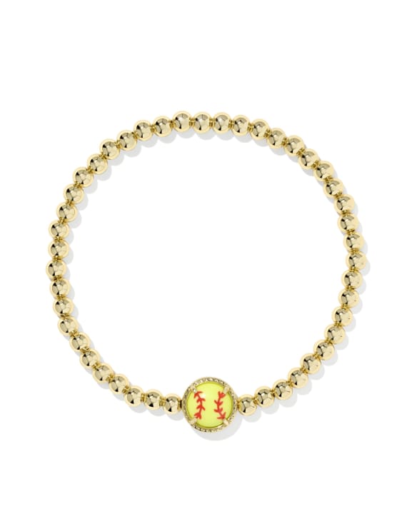 Softball Gold Stretch Bracelet