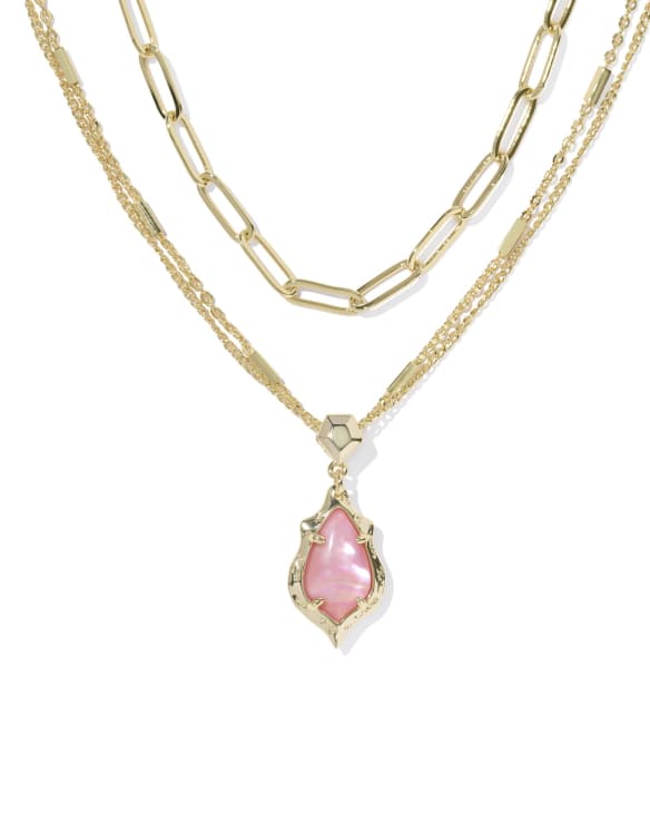 Adriana Scallop&nbsp;Frame Gold Multi Strand Necklace&nbsp;