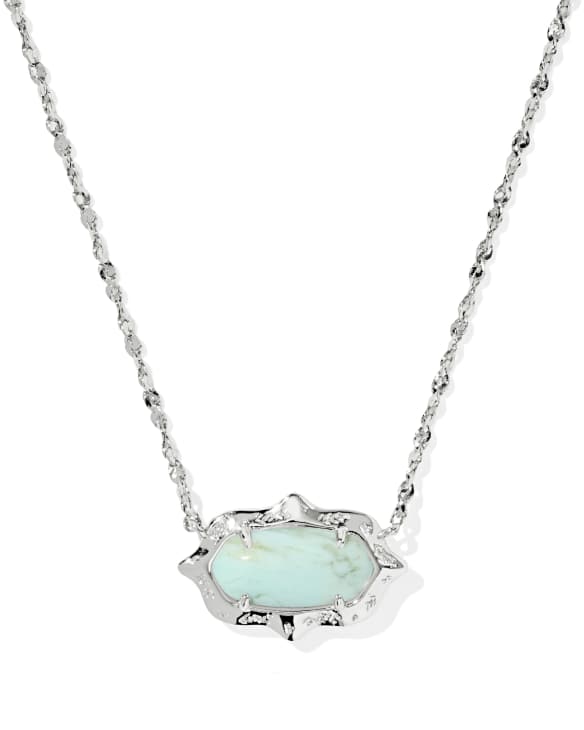 Elisa Scallop Frame Silver Short Pendant Necklace