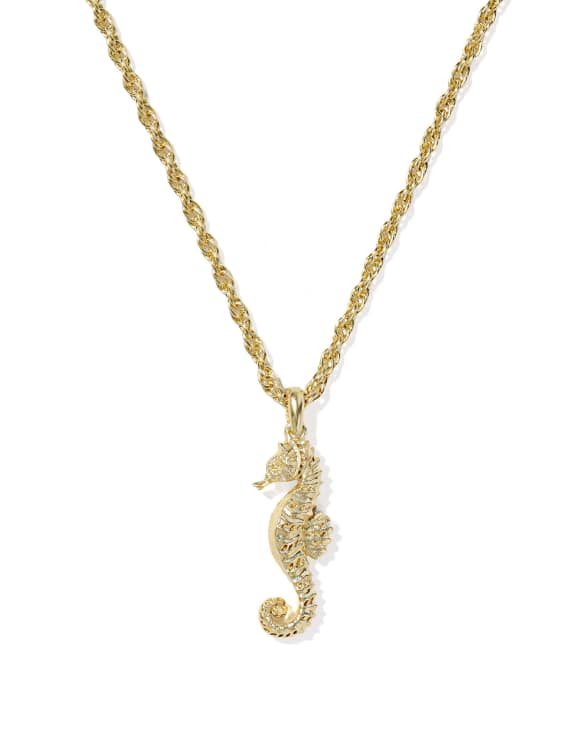 Seahorse Gold Short Pendant Necklace