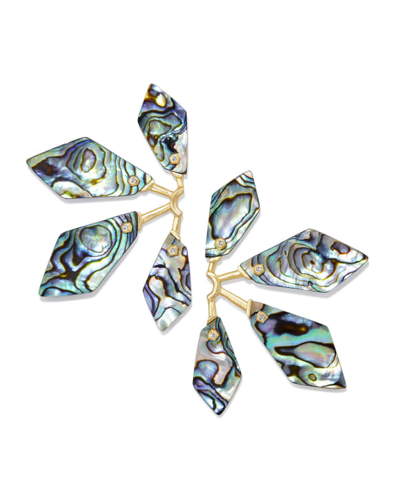 Malika Gold Statement Earrings in Abalone Shell